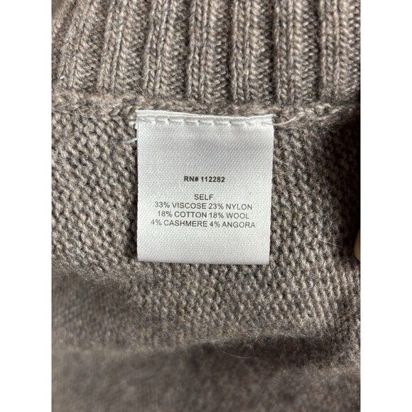 Greylin Anthropologie Cardigan Brown Greige Medium Wool Cashmere Angora Blend - Picture 7 of 11